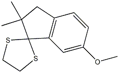 2,2-ジメチル-6-メトキシスピロ[インダン-1,2'-[1,3]ジチオラン] 化学構造式