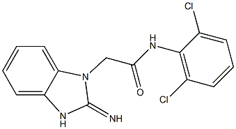 N-(2,6-Dichlorophenyl)-2-[(2,3-dihydro-2-imino-1H-benzimidazol)-3-yl]acetamide,,结构式