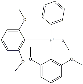 Bis(2,6-dimethoxyphenyl)phenyl(methylthio)phosphonium Structure