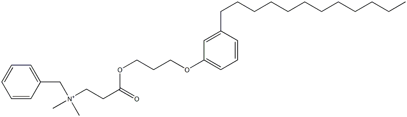 N,N-Dimethyl-N-benzyl-N-[2-[[3-(3-dodecylphenyloxy)propyl]oxycarbonyl]ethyl]aminium Struktur