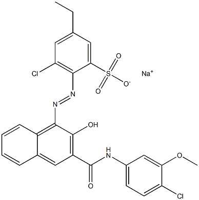 3-Chloro-5-ethyl-2-[[3-[[(4-chloro-3-methoxyphenyl)amino]carbonyl]-2-hydroxy-1-naphtyl]azo]benzenesulfonic acid sodium salt