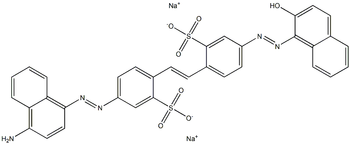 4-[(4-Amino-1-naphthalenyl)azo]-4'-[(2-hydroxy-1-naphthalenyl)azo]stilbene-2,2'-disulfonic acid disodium salt Structure
