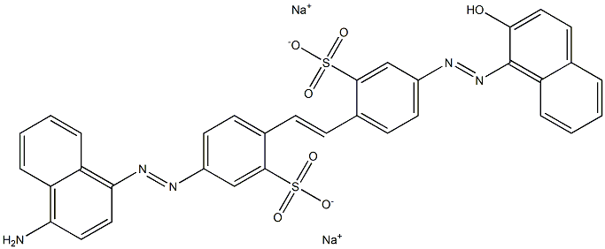 4-[(4-Amino-1-naphthalenyl)azo]-4'-[(2-hydroxy-1-naphthalenyl)azo]stilbene-2,2'-disulfonic acid disodium salt,,结构式