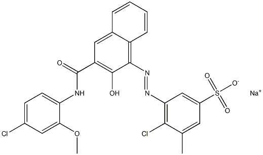 4-Chloro-3-methyl-5-[[3-[[(4-chloro-2-methoxyphenyl)amino]carbonyl]-2-hydroxy-1-naphtyl]azo]benzenesulfonic acid sodium salt 结构式