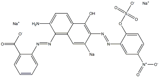 2-[[2-Amino-5-hydroxy-7-sodiosulfo-6-[(2-hydroxy-5-nitrophenyl)azo]-1-naphthalenyl]azo]benzoic acid sodium salt 结构式