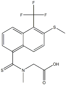 [N-Methyl-N-[thioxo[5-(trifluoromethyl)-6-methylthio-1-naphtyl]methyl]amino]acetic acid 结构式