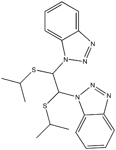 1,2-Bis(isopropylthio)-1,2-bis(1H-benzotriazol-1-yl)ethane 结构式