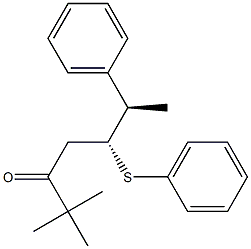 (5R,6R)-2,2-Dimethyl-6-phenyl-5-phenylthio-3-heptanone Struktur