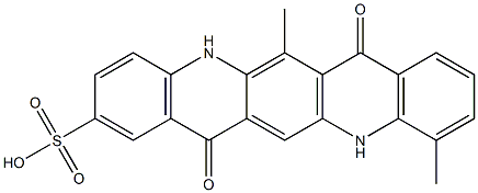 5,7,12,14-Tetrahydro-6,11-dimethyl-7,14-dioxoquino[2,3-b]acridine-2-sulfonic acid Struktur