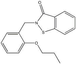 2-[2-プロポキシベンジル]-1,2-ベンゾイソチアゾール-3(2H)-オン 化学構造式