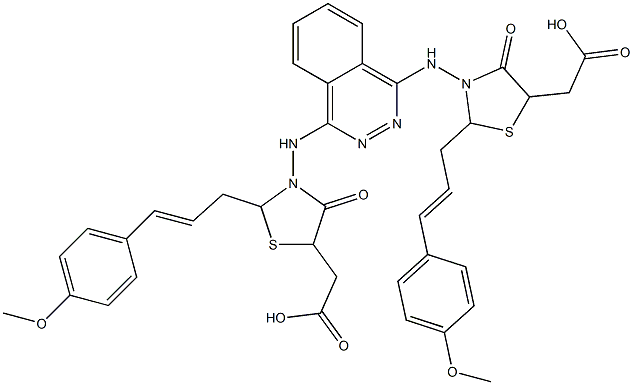 3,3'-(Phthalazine-1,4-diyl)bisiminobis[2-(4-methoxycinnamyl)-4-oxothiazolidine-5-acetic acid] Struktur