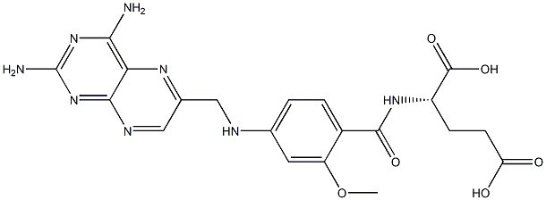 N-[4-[[(2,4-Diaminopteridin-6-yl)methyl]amino]-2-methoxybenzoyl]-L-glutamic acid 结构式