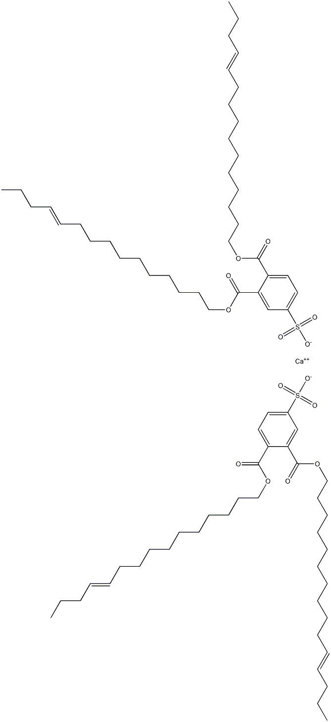 ビス[3,4-ジ(11-ペンタデセニルオキシカルボニル)ベンゼンスルホン酸]カルシウム 化学構造式
