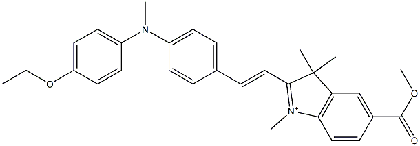 2-[2-[4-[(4-エトキシフェニル)メチルアミノ]フェニル]エテニル]-5-(メトキシカルボニル)-1,3,3-トリメチル-3H-インドリウム 化学構造式