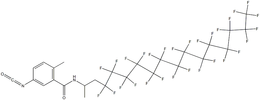3-Isocyanato-6-methyl-N-[2-(nonacosafluorotetradecyl)-1-methylethyl]benzamide,,结构式