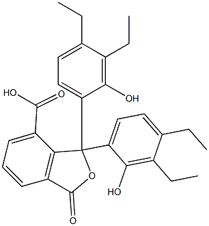 1,1-ビス(3,4-ジエチル-2-ヒドロキシフェニル)-1,3-ジヒドロ-3-オキソイソベンゾフラン-7-カルボン酸 化学構造式