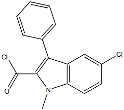 5-クロロ-1-メチル-3-フェニル-1H-インドール-2-カルボニルクロリド 化学構造式