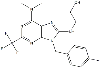 6-Dimethylamino-9-(4-methylbenzyl)-2-trifluoromethyl-8-(2-hydroxyethylamino)-9H-purine