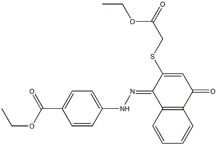 [[[1,4-Dihydro-1-[[[4-(ethoxycarbonyl)phenyl]amino]imino]-4-oxonaphthalen]-2-yl]thio]acetic acid ethyl ester Structure