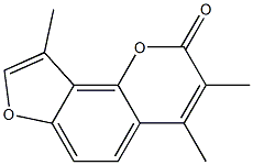 3,4,9-Trimethyl-2H-furo[2,3-h]-1-benzopyran-2-one Struktur