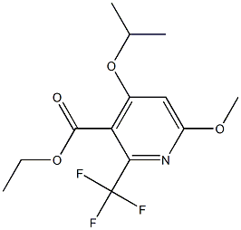 4-(Isopropoxy)-6-methoxy-2-(trifluoromethyl)pyridine-3-carboxylic acid ethyl ester Struktur