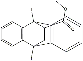 9,10-Dihydro-9,10-diiodo-9,10-ethanoanthracene-11-carboxylic acid methyl ester Struktur