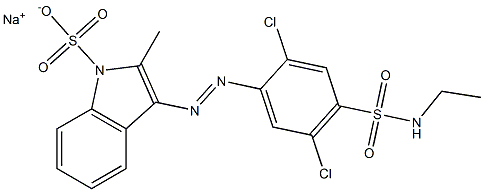 3-[[2,5-Dichloro-4-(ethylaminosulfonyl)phenyl]azo]-2-methyl-1H-indole-1-sulfonic acid sodium salt Structure