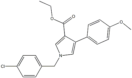 1-(4-Chlorobenzyl)-4-(4-methoxyphenyl)-1H-pyrrole-3-carboxylic acid ethyl ester,,结构式