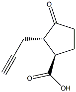 (1R,2S)-2-(2-プロピン-1-イル)-3-オキソシクロペンタン-1-カルボン酸 化学構造式