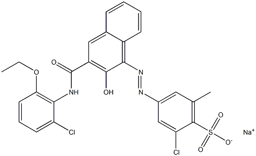 2-Chloro-6-methyl-4-[[3-[[(2-chloro-6-ethoxyphenyl)amino]carbonyl]-2-hydroxy-1-naphtyl]azo]benzenesulfonic acid sodium salt