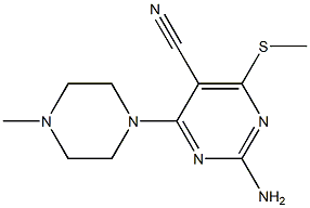 2-Amino-4-(4-methyl-1-piperazinyl)-6-(methylthio)pyrimidine-5-carbonitrile Structure