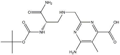 6-Amino-2-[[(S)-2-(tert-butoxycarbonylamino)-2-carbamoylethylamino]methyl]-5-methylpyrimidine-4-carboxylic acid Structure