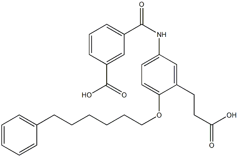 5-(3-Hydroxycarbonylbenzoylamino)-2-(6-phenylhexyloxy)benzenepropanoic acid