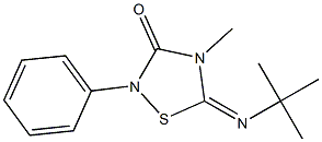 4-Methyl-2-phenyl-5-(tert-butylimino)-4,5-dihydro-1,2,4-thiadiazol-3(2H)-one,,结构式