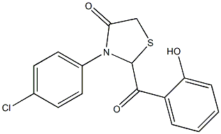 2-(2-Hydroxybenzoyl)-3-(4-chlorophenyl)thiazolidin-4-one 结构式