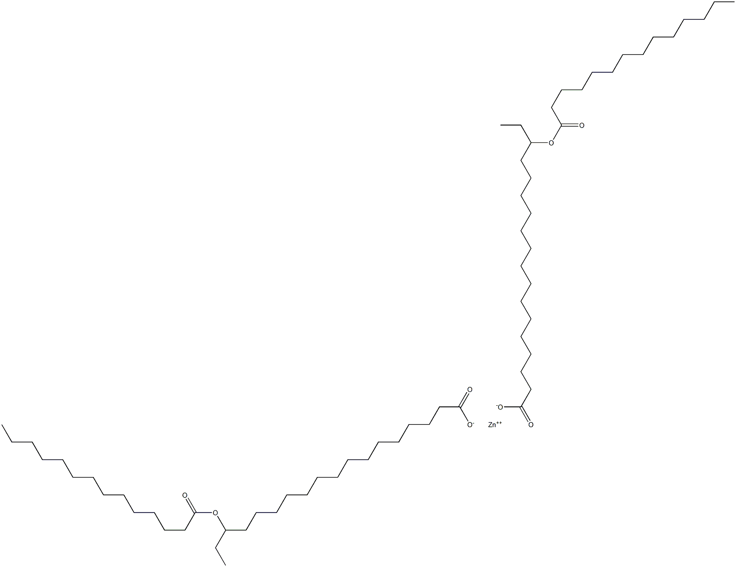 Bis(16-myristoyloxyoctadecanoic acid)zinc salt Structure