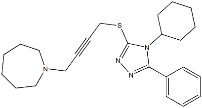 4-Cyclohexyl-5-phenyl-3-[[4-[(hexahydro-1H-azepin)-1-yl]-2-butynyl]thio]-4H-1,2,4-triazole