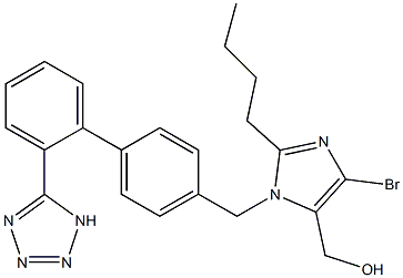 2-Butyl-4-bromo-1-[[2'-(1H-tetrazol-5-yl)-1,1'-biphenyl-4-yl]methyl]-1H-imidazole-5-methanol 结构式