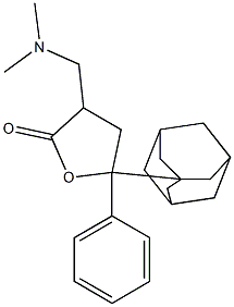 3-(Dimethylaminomethyl)-5-(3-adamantyl)-5-phenyloxolan-2-one Struktur