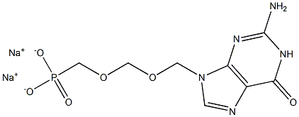 [[[(2-Amino-1,9-dihydro-6-oxo-6H-purin)-9-yl]methoxy]methoxy]methylphosphonic acid disodium salt Structure