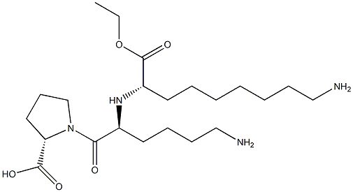 (S)-2-[[(S)-1-[[(2S)-2-カルボキシピロリジン-1-イル]カルボニル]-5-アミノペンチル]アミノ]-9-アミノノナン酸1-エチル 化学構造式
