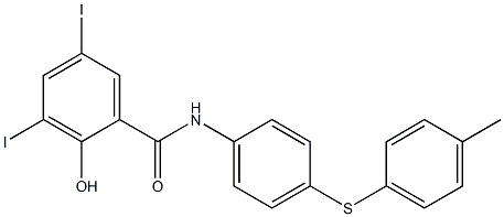 N-[4-[(4-Methylphenyl)thio]phenyl]-2-hydroxy-3,5-diiodobenzamide Structure