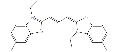 3-Ethyl-2-[3-[3-ethyl-5,6-dimethylbenzoselenazol-2(3H)-ylidene]-2-methyl-1-propenyl]-5,6-dimethylbenzoselenazol-3-ium 结构式