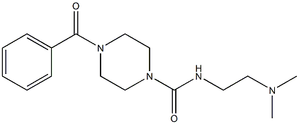 4-ベンゾイル-N-(2-ジメチルアミノエチル)ピペラジン-1-カルボアミド 化学構造式