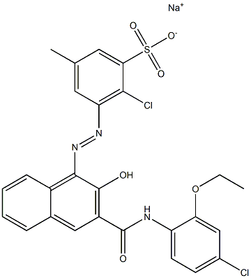 2-Chloro-5-methyl-3-[[3-[[(4-chloro-2-ethoxyphenyl)amino]carbonyl]-2-hydroxy-1-naphtyl]azo]benzenesulfonic acid sodium salt