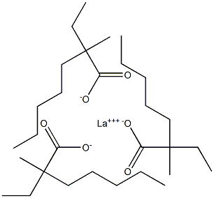Tris(2-ethyl-2-methylheptanoic acid)lanthanum salt Structure