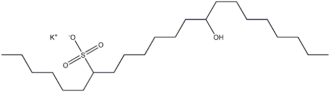 14-Hydroxydocosane-7-sulfonic acid potassium salt Structure
