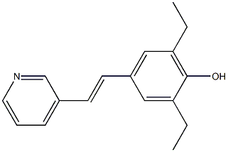 4-[(E)-2-(3-ピリジニル)エテニル]-2,6-ジエチルフェノール 化学構造式