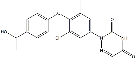 2-[4-[4-(1-ヒドロキシエチル)フェノキシ]-3-クロロ-5-メチルフェニル]-1,2,4-トリアジン-3,5(2H,4H)-ジオン 化学構造式