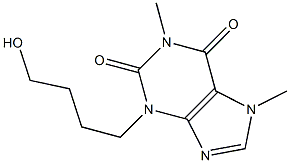3-(4-Hydroxybutyl)-1,7-dimethylxanthine,,结构式